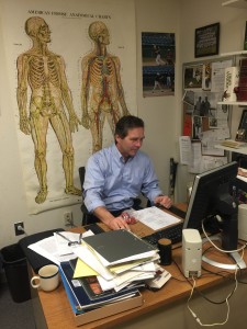 Dr. John Farrell in his office.